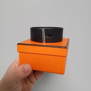 Hermes Black Leather Bracelet